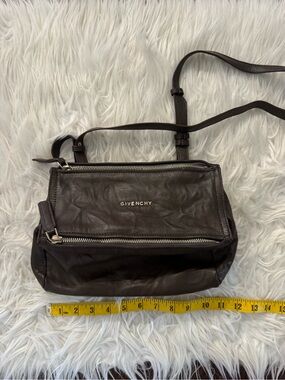 Givenchy Dark Brown Leather Crossbody with Silver Zippers